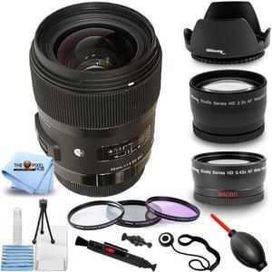 Sigma 35mm f/1.4 DG HSM Art Lens for Nikon F - Telephoto and Wide Angle Bundle