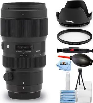 Sigma 50-100mm f/1.8 DC HSM Art Lens for Nikon F - 7PC Accessory Bundle