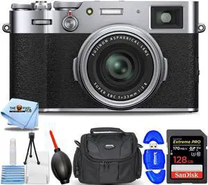 FUJIFILM X100V Digital Camera (Silver) 16642939 - 7PC Accessory Bundle