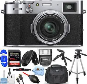FUJIFILM X100V Digital Camera (Silver) 16642939 - 12PC Accessory Bundle