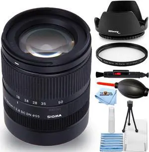 Sigma 18-50mm f/2.8 DC DN Contemporary Lens for FUJIFILM X - 7PC Accessory Kit