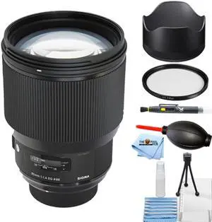 Sigma 85mm f/1.4 DG HSM Art Lens for Nikon F 321955 - Essential UV Filter Bundle