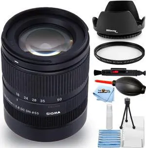 Sigma 18-50mm f/2.8 DC DN Contemporary Lens for Sony E - 7PC Accessory Bundle