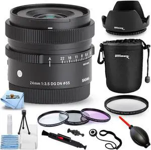 Sigma 24mm f/3.5 DG DN Contemporary Lens for Sony E + Filter Kit Bundle