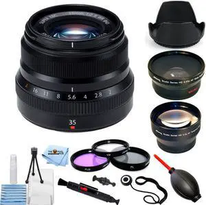 Fujifilm XF 35mm f/2 R WR Lens (Black) 16481878 - 10PC Accessory Bundle