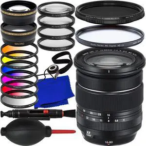 FUJIFILM XF 16-80mm f/4 R OIS WR Lens (White Box) - 18PC Accessory Bundle