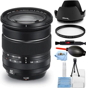 FUJIFILM XF 16-80mm f/4 R OIS WR Lens 16635613 White Box - 7PC Accessory Bundle FUJIFILM XF 16-80mm f/4 R OIS WR Lens 16635613 White Box - 7PC Accessory Bundle