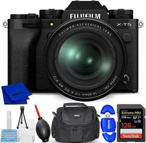 FUJIFILM X-T5 Mirrorless Camera with 16-80mm Lens (Black) - 7PC Accessory Bundle