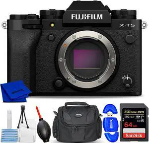 FUJIFILM X-T5 Mirrorless Camera (Black) 16782301 - 7PC Accessory Bundle