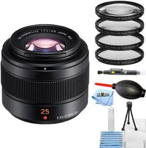 Panasonic Leica DG Summilux 25mm f/1.4 II ASPH. Lens + Macro Filter Kit Bundle