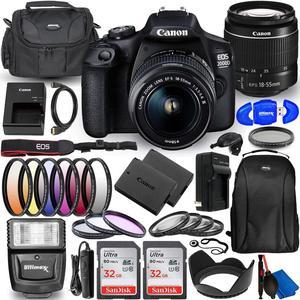 Canon EOS 2000D / Rebel T7 with 18-55mm III Lens - 30PC Accessory Bundle