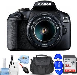 Canon EOS 2000D / Rebel T7 with EF-S 18-55mm III Lens - 6PC Accessory Bundle