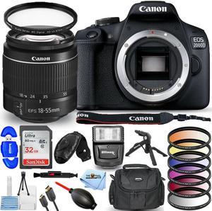 Canon EOS 2000D  Rebel T7 with 1855mm III Lens  32GB  Filter Kit Bundle