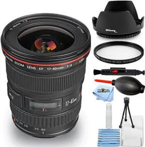 Canon EF 17-40mm f/4L USM Lens 8806A002 - 7PC Accessory Bundle