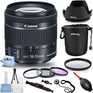 Canon EF-S 18-55mm f/4-5.6 IS STM Lens 1620C002 Filter Bundle - New in White Box