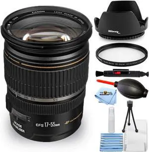 Canon EF-S 17-55mm f/2.8 IS USM Zoom Lens 1242B002 - Essential UV Filter Bundle