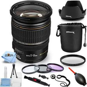 Canon EF-S 17-55mm f/2.8 IS USM Zoom Lens 1242B002 - Pro Filter Kit Bundle