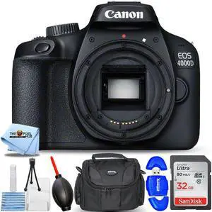 Canon EOS 4000D / Rebel T100 DSLR Camera (Body Only) - Essential 32GB Bundle