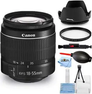 Canon EF-S 18-55mm f/3.5-5.6 III Zoom Lens UV Filter Bundle - New in White Box