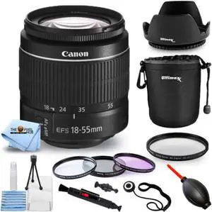 Canon EF-S 18-55mm f/3.5-5.6 III Zoom Lens Filter Kit Bundle - New in White Box