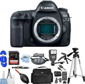 Canon EOS 5D Mark IV 4K DSLR Camera (Body Only) 1483C002 Pro 64GB Flash Bundle