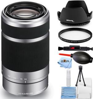 Sony E 55-210mm f/4.5-6.3 OSS Lens (Silver) SEL55210 - Essential UV Bundle
