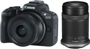 Canon EOS R50 Mirrorless Camera with 18-45mm and 55-210mm Lenses (Black)