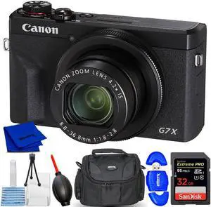 Canon PowerShot G7 X Mark III Digital Camera (Black) 3637C001 - 32GB Bundle
