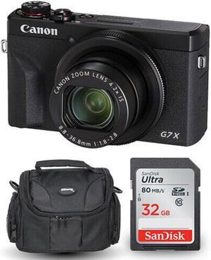 Canon PowerShot G7 X Mark III Digital Camera (Black) + 32GB SD and Gadget Bag