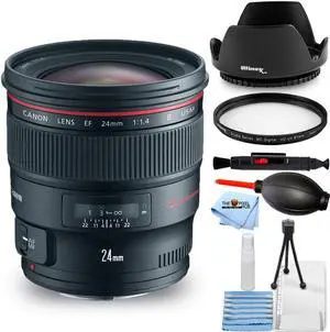 Canon EF 24mm f/1.4L II USM Autofocus Lens 2750B002 - 7PC Accessory Bundle