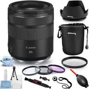 Canon RF 85mm f/2 Macro IS STM Lens 4234C002 + Filter Kit + Lens Pouch Bundle