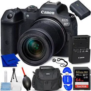 Canon EOS R7 Mirrorless Camera with 18-150mm Lens 5137C009 - 7PC Accessory Kit