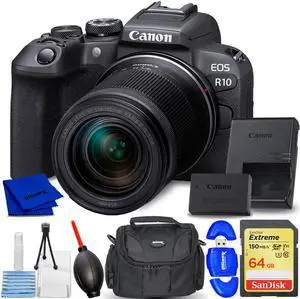 Canon EOS R10 Mirrorless Camera with 18-150mm Lens 5331C016 - 7PC Accessory Kit