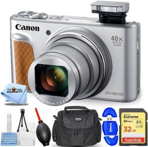 Canon PowerShot SX740 HS Digital Camera Silver 2956C001  7PC Accessory Bundle