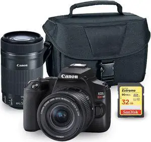 Canon EOS Rebel SL3 DSLR with 18-55mm and 55-250mm Lens + 32GB + Large Case