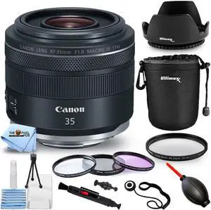 Canon RF 35mm f/1.8 IS Macro STM Lens + Lens Pouch + Filter Kit Bundle