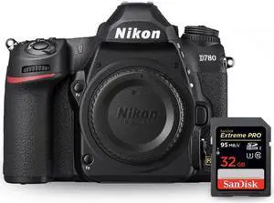 Nikon D780 DSLR Camera 1618 (Body Only) + Sandisk Extreme Pro 32GB SD