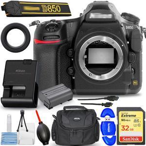 Nikon D850 Digital SLR Camera (Body Only) 1585 - Essential 32GB Case Bundle