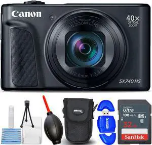 Canon PowerShot SX740 HS Digital Camera (Black) 2955C001 - 7PC Accessory Bundle