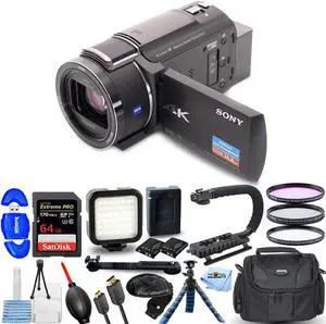Sony FDR-AX43A UHD 4K Handycam Camcorder FDR-AX43A/B - 15PC Accessory Bundle