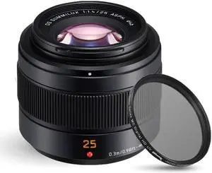 Panasonic Leica DG Summilux 25mm f/1.4 II ASPH. Lens H-XA025 + UV Filter Bundle