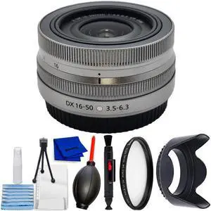 Nikon NIKKOR Z DX 16-50mm f/3.5-6.3 VR Lens (Silver) 20109 - 7PC Accessory Kit