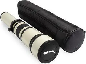 ULTIMAXX 650-1300mm f/8 High Definition Manual Super Zoom Lens (White) with Case