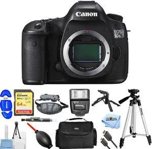 Canon EOS 5DS R DSLR Camera (Body Only) 0582C002 + 64GB + Flash + Tripod Bundle