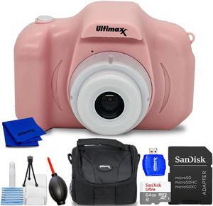 Ultimaxx Kid's Digital Video Recorder Camera (Pink) w/ 64GB Micro SD - Bundle