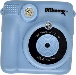 Ultimaxx Instant Print Camera (Blue) for Kids Teens ages 8-12 Beginners with 3 Printing Paper Rolls 32GB Micro SD Holiday Christmas Gift