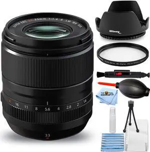 FUJIFILM XF 33mm f/1.4 R LM WR Lens 16719201 - 7PC Accessory Bundle