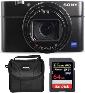 Sony Cybershot DSCRX100 VII Digital Camera  64GB Extreme SD and Gadget Bag