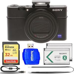 Sony Cybershot DSCRX100 VII Digital Camera  EXT BATT  Reader 32GB Kit