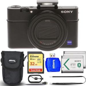 Sony Cybershot DSCRX100 VII Digital Camera  EXT BATT  Pouch 32GB Bundle